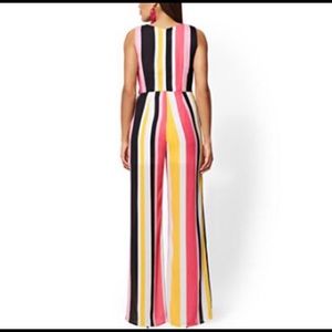 NWT NY&C Pink Striped V-neck JumpSuit